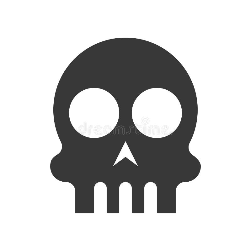 Icono humano del cráneo, ejemplo del vector del carácter de Halloween libre illustration Icono humano del cráneo, ejemplo del vector del carácter de Halloween libre illustration