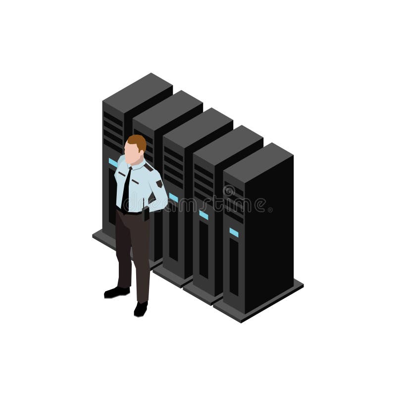 Icono isométrico del centro de datos ilustración del vector