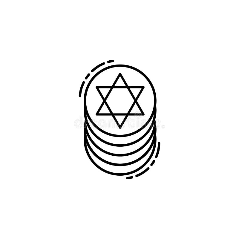 Icono judío de las monedas Elemento del icono judío para los apps móviles del concepto y del web La línea fina icono judío de las stock de ilustración Icono judío de las monedas Elemento del icono judío para los apps móviles del concepto y del web La línea fina icono judío de las stock de ilustración