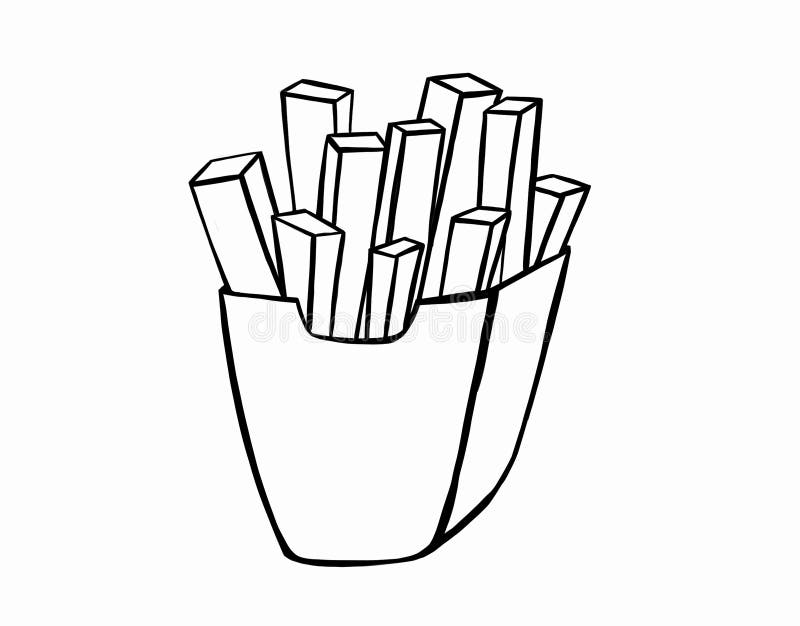 Icono lineal de alimentos. comida rápida papas fritas icono. icono de diseño de ui o aplicación web. ilustración vectorial.