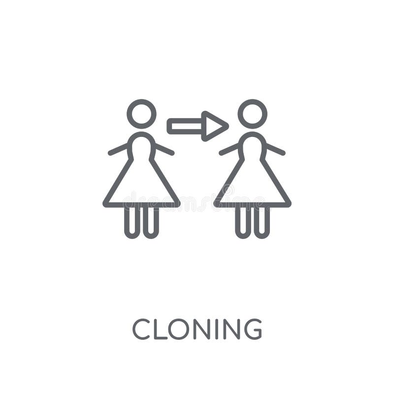 Icono linear de clonación Concepto de clonación del logotipo del esquema moderno en pizca stock de ilustración Icono linear de clonación Concepto de clonación del logotipo del esquema moderno en pizca stock de ilustración