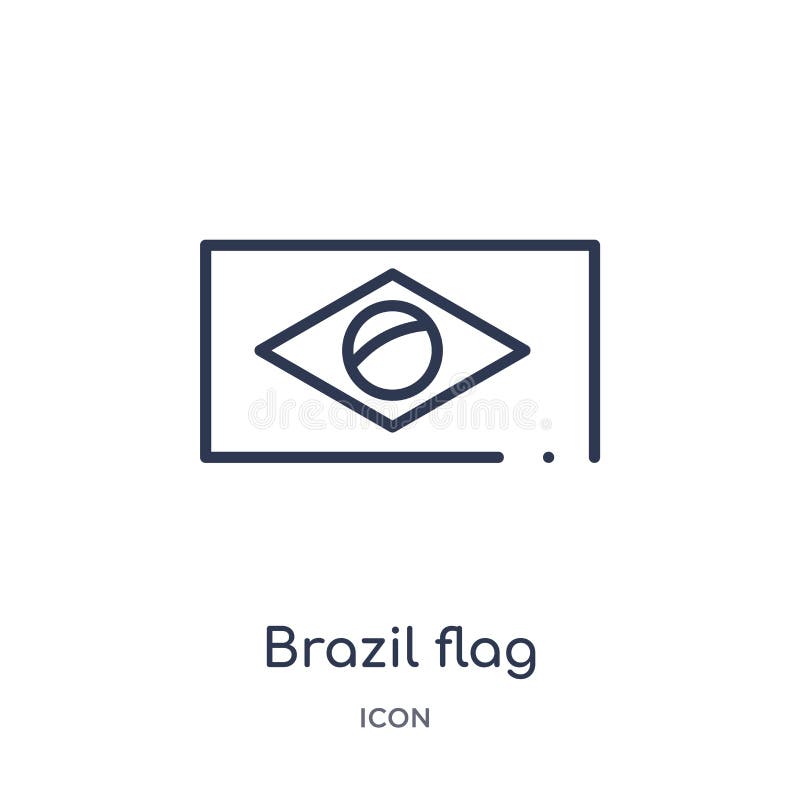 Icono linear de la bandera del Brasil de la colección del esquema de la cultura Línea fina vector de la bandera del Brasil aislad ilustración del vector Icono linear de la bandera del Brasil de la colección del esquema de la cultura Línea fina vector de la bandera del Brasil aislad ilustración del vector