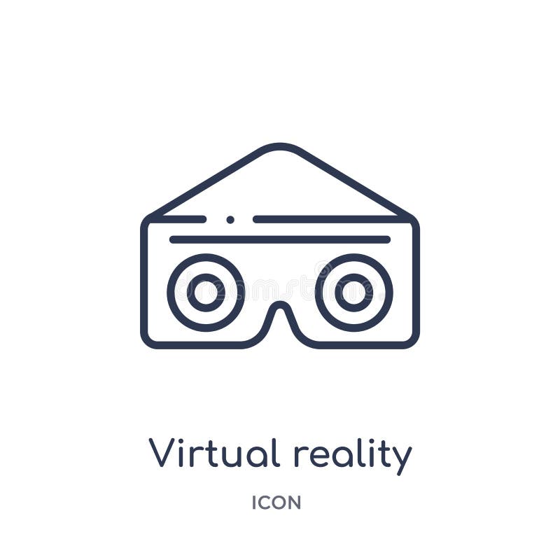 Icono linear de los vidrios de la realidad virtual del entretenimiento y de la colección del esquema de la arcada Línea fina vect libre illustration Icono linear de los vidrios de la realidad virtual del entretenimiento y de la colección del esquema de la arcada Línea fina vect libre illustration