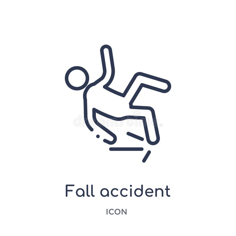 Linear fall accident icon from Insurance outline collection. Thin line fall accident icon isolated on white background. fall accident trendy illustration. Linear fall accident icon from Insurance outline collection. Thin line fall accident icon isolated on white background. fall accident trendy illustration