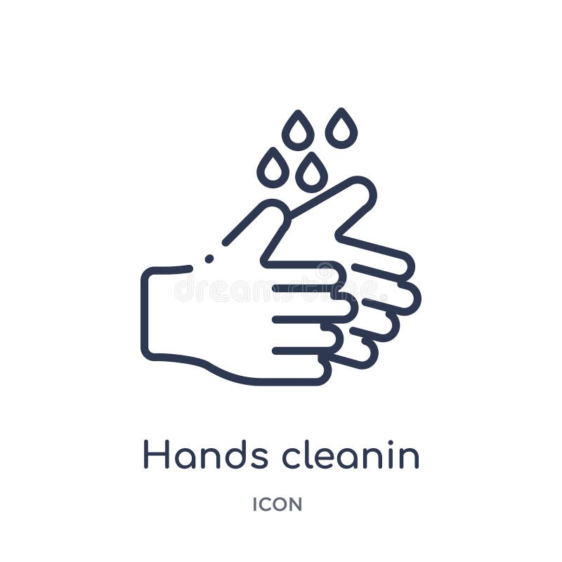 Icono linear del cleanin de las manos de la colección de limpieza del esquema Línea fina vector del cleanin de las manos aislado ilustración del vector Icono linear del cleanin de las manos de la colección de limpieza del esquema Línea fina vector del cleanin de las manos aislado ilustración del vector