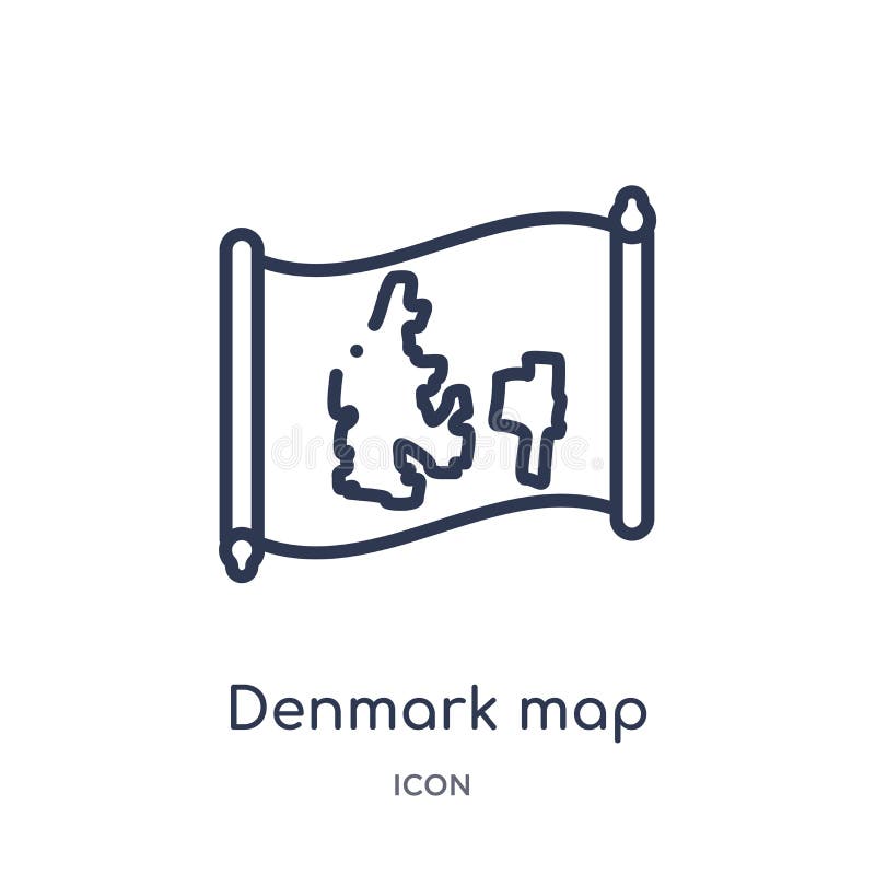 Icono linear del mapa de Dinamarca de la colección del esquema de Countrymaps Línea fina vector del mapa de Dinamarca aislado en libre illustration Icono linear del mapa de Dinamarca de la colección del esquema de Countrymaps Línea fina vector del mapa de Dinamarca aislado en libre illustration