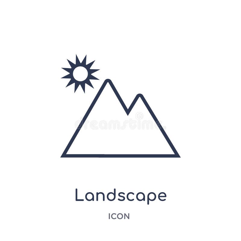 Icono linear del paisaje de la colección electrónica del esquema del terraplén de la materia Línea fina vector del paisaje aislad libre illustration Icono linear del paisaje de la colección electrónica del esquema del terraplén de la materia Línea fina vector del paisaje aislad libre illustration