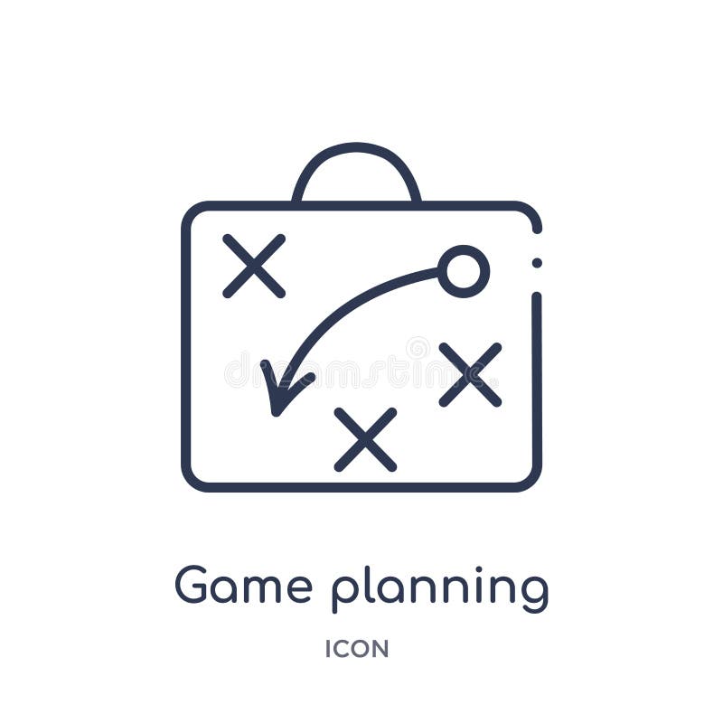 Icono linear del planeamiento del juego de la colección del esquema del fútbol americano Línea fina vector del planeamiento del j ilustración del vector Icono linear del planeamiento del juego de la colección del esquema del fútbol americano Línea fina vector del planeamiento del j ilustración del vector