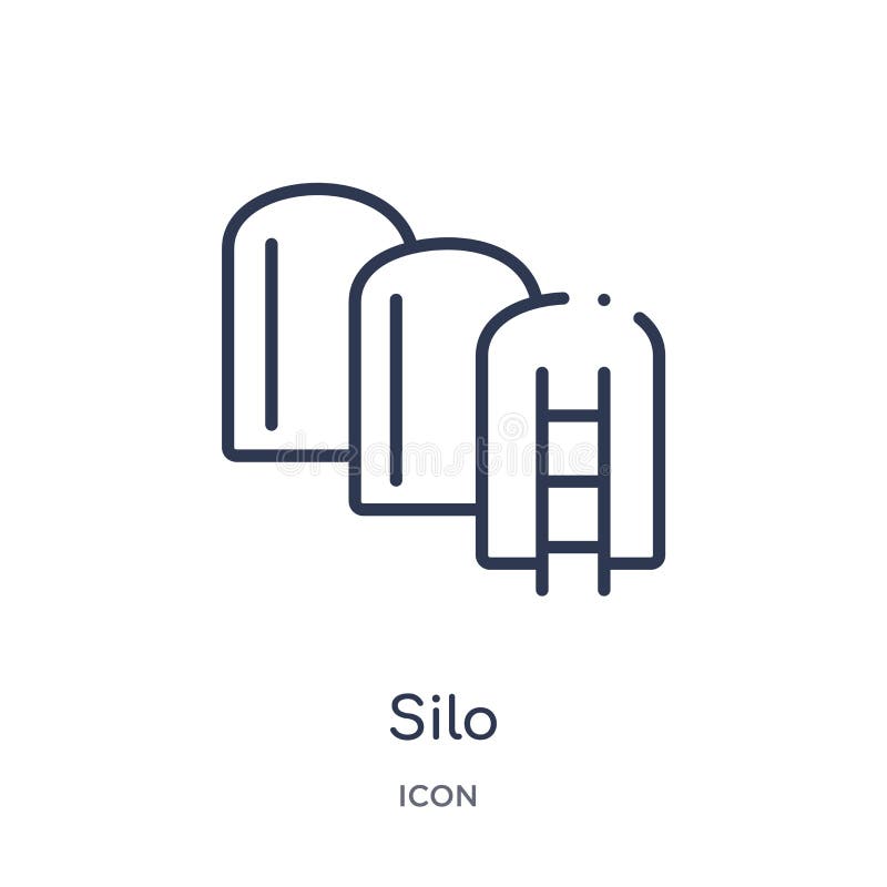 Icono linear del silo de la colección agrícola y que cultiva un huerto de la agricultura del esquema Línea fina vector del silo a libre illustration Icono linear del silo de la colección agrícola y que cultiva un huerto de la agricultura del esquema Línea fina vector del silo a libre illustration