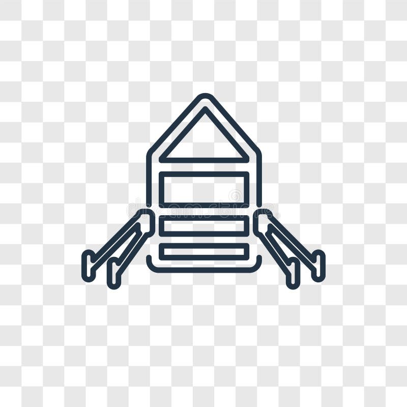 Icono linear del vector del concepto de la balsa aislado en backgrou transparente stock de ilustración