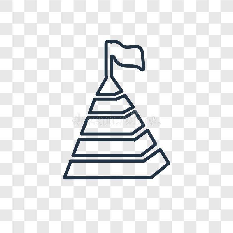 Icono linear del vector del concepto de la pirámide aislado en backg transparente ilustración del vector Icono linear del vector del concepto de la pirámide aislado en backg transparente ilustración del vector