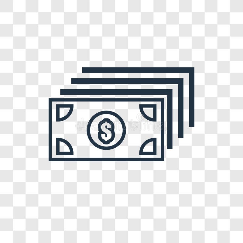 Icono linear del vector del concepto del dinero aislado en backgro transparente ilustración del vector Icono linear del vector del concepto del dinero aislado en backgro transparente ilustración del vector