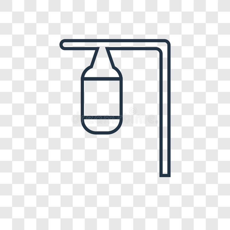 Icono linear del vector del concepto del saco de arena aislado en transparente ilustración del vector Icono linear del vector del concepto del saco de arena aislado en transparente ilustración del vector