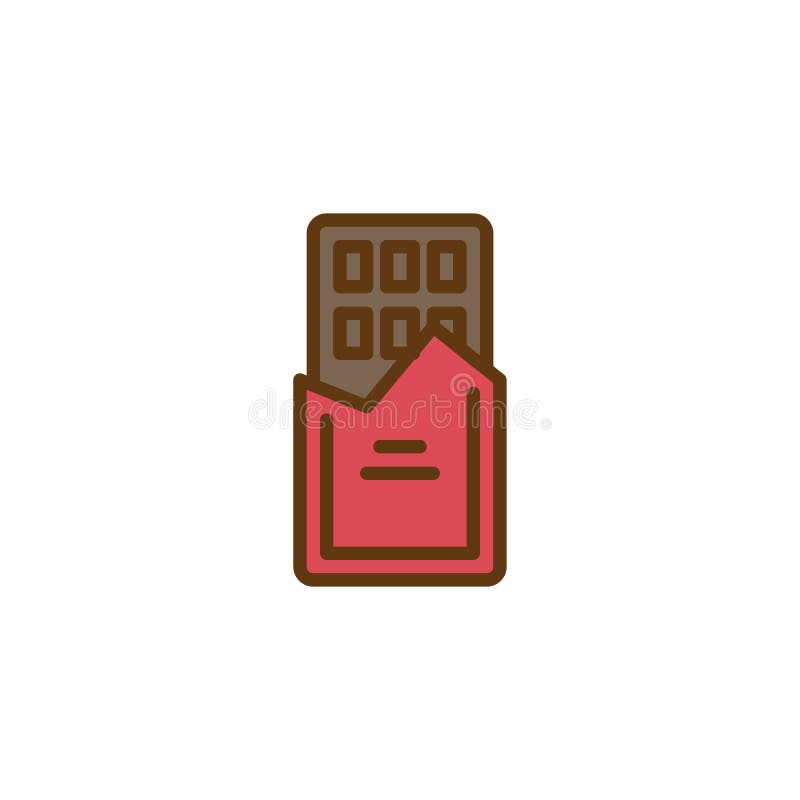 Icono Llenado Del Esquema De La Barra De Chocolate Ilustración Del