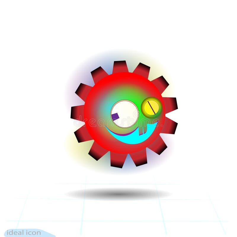 Icono loco del engranaje en el fondo blanco Ilustración del vector ilustración del vector Icono loco del engranaje en el fondo blanco Ilustración del vector ilustración del vector