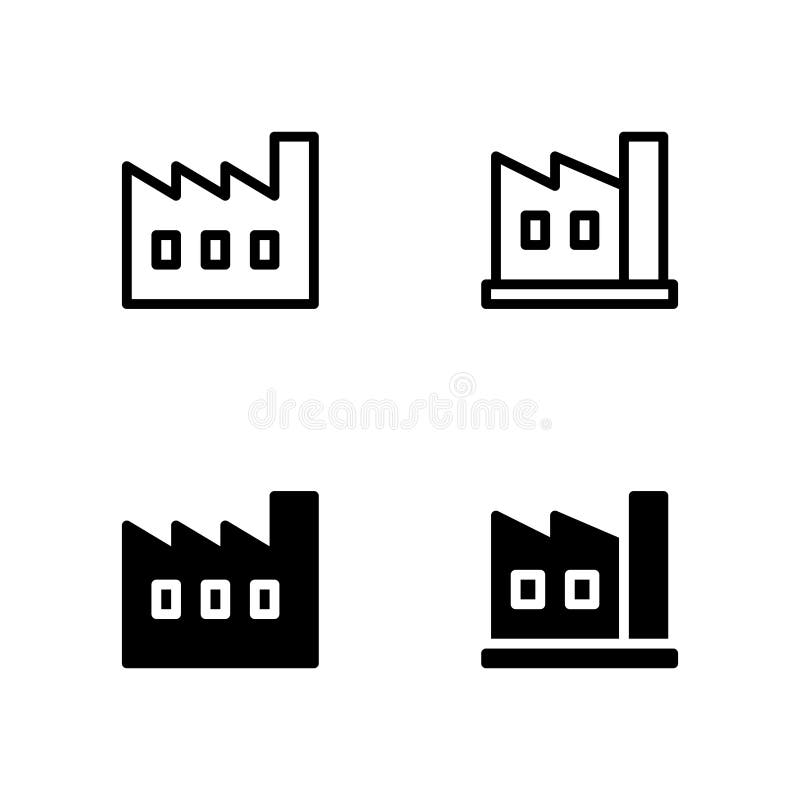 Icono Logo Vector Symbol de la fábrica Icono de la industria aislado en el fondo blanco stock de ilustración Icono Logo Vector Symbol de la fábrica Icono de la industria aislado en el fondo blanco stock de ilustración