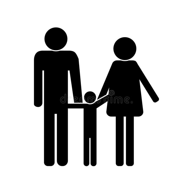 Icono negro de un fondo blanco de la familia libre illustration Icono negro de un fondo blanco de la familia libre illustration