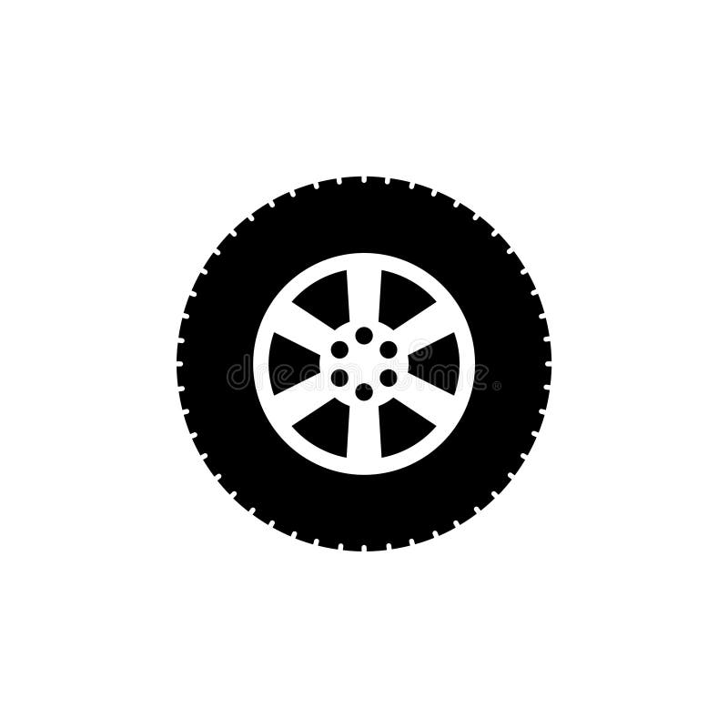 Icono o logotipo del extracto de la rueda de coche stock de ilustración Icono o logotipo del extracto de la rueda de coche stock de ilustración