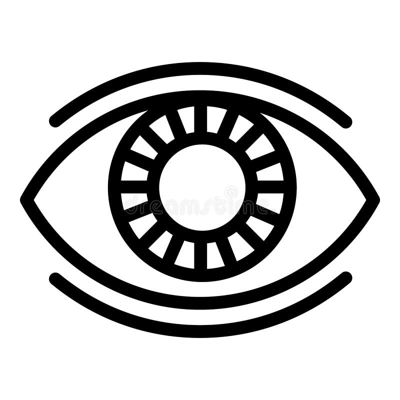 Icono ocupado del ojo, estilo del esquema stock de ilustración Icono ocupado del ojo, estilo del esquema stock de ilustración