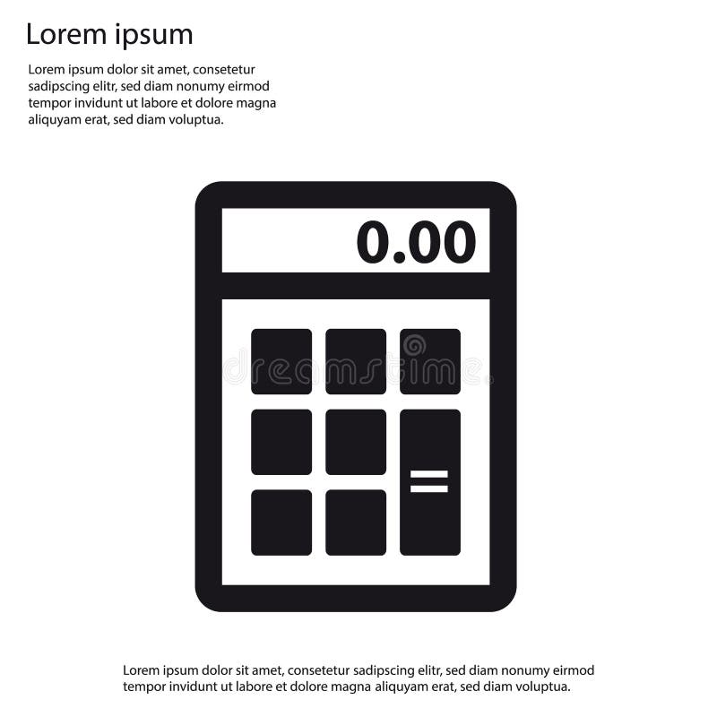 Icono plano de la calculadora - ejemplo del vector - lorem ipsum stock de ilustración Icono plano de la calculadora - ejemplo del vector - lorem ipsum stock de ilustración