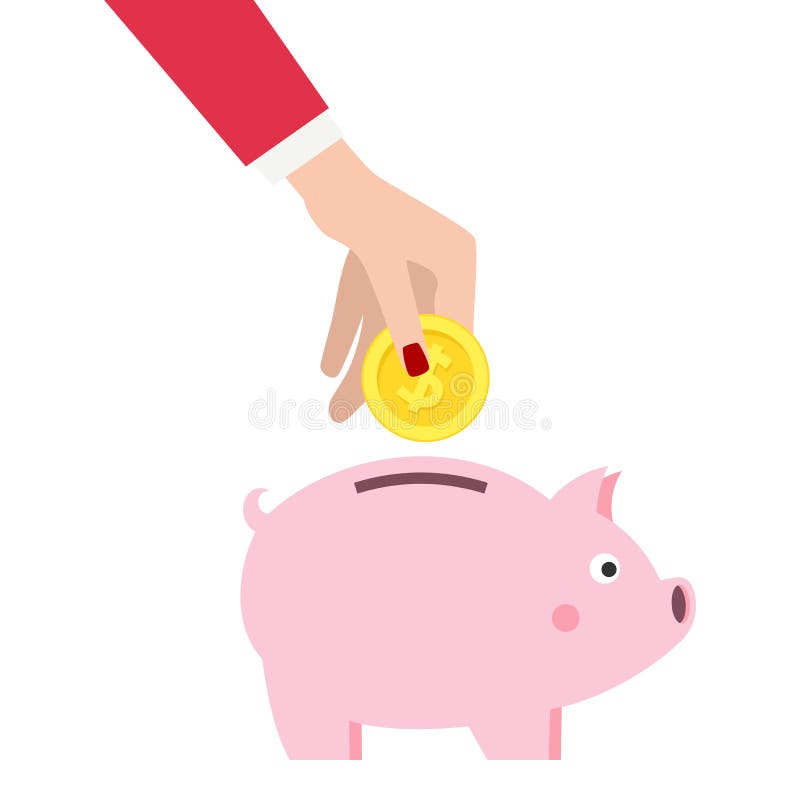 Icono plano de la mano del dinero femenino del ahorro ilustración del vector Icono plano de la mano del dinero femenino del ahorro ilustración del vector