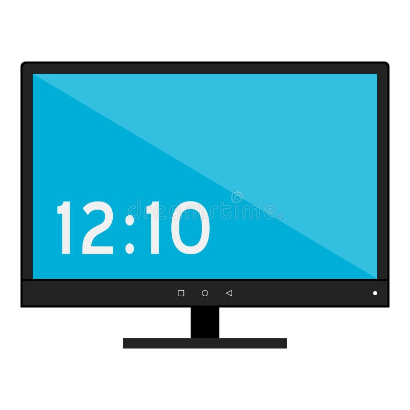 Icono plano de la pantalla de escritorio aislado en blanco ilustración del vector Icono plano de la pantalla de escritorio aislado en blanco ilustración del vector
