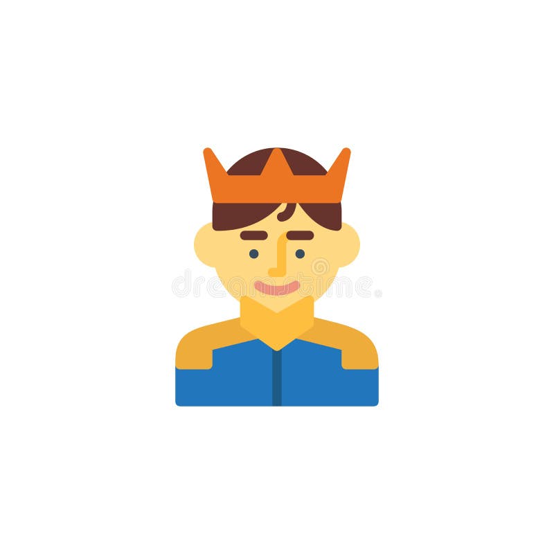 Icono plano del avatar del príncipe del hombre libre illustration Icono plano del avatar del príncipe del hombre libre illustration
