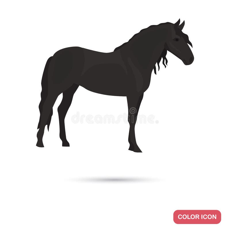 Icono plano del color andaluz del caballo libre illustration Icono plano del color andaluz del caballo libre illustration