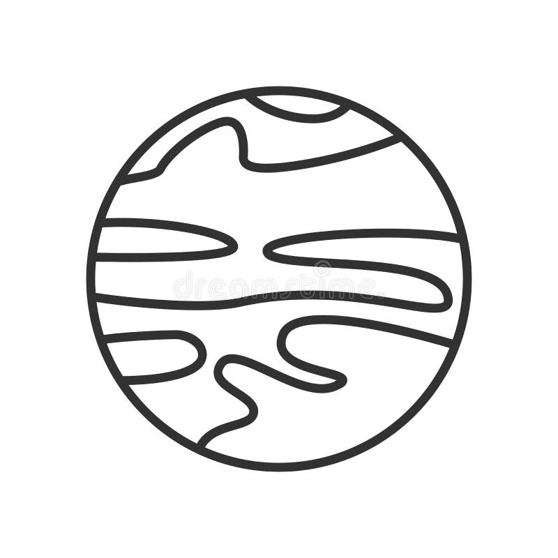 Icono plano del esquema lejano del planeta en blanco libre illustration Icono plano del esquema lejano del planeta en blanco libre illustration