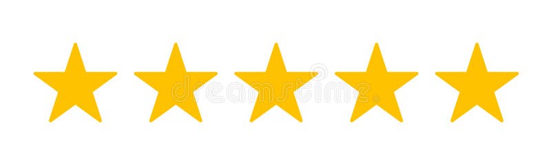 Icono plano del estudio del grado de producto del cliente de cinco estrellas ilustración del vector