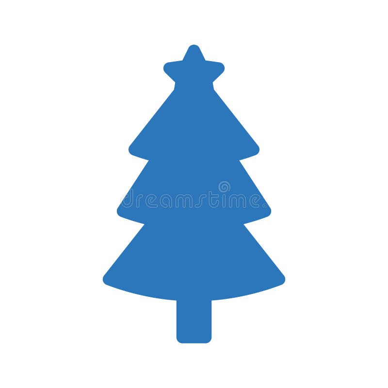 Icono plano del vector del color del glyph del árbol de Navidad stock de ilustración Icono plano del vector del color del glyph del árbol de Navidad stock de ilustración