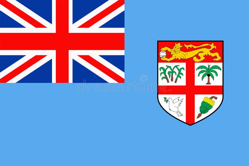 Icono plano del vector de la bandera de Fiji libre illustration