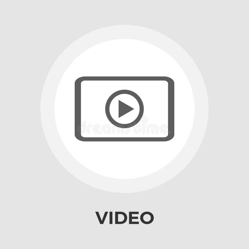 Icono plano del vector del vídeo libre illustration Icono plano del vector del vídeo libre illustration