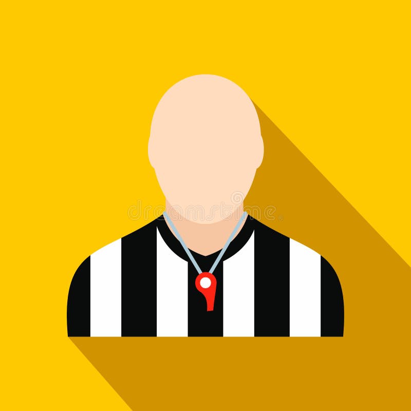 Referee flat icon on a yellow background. Referee flat icon on a yellow background