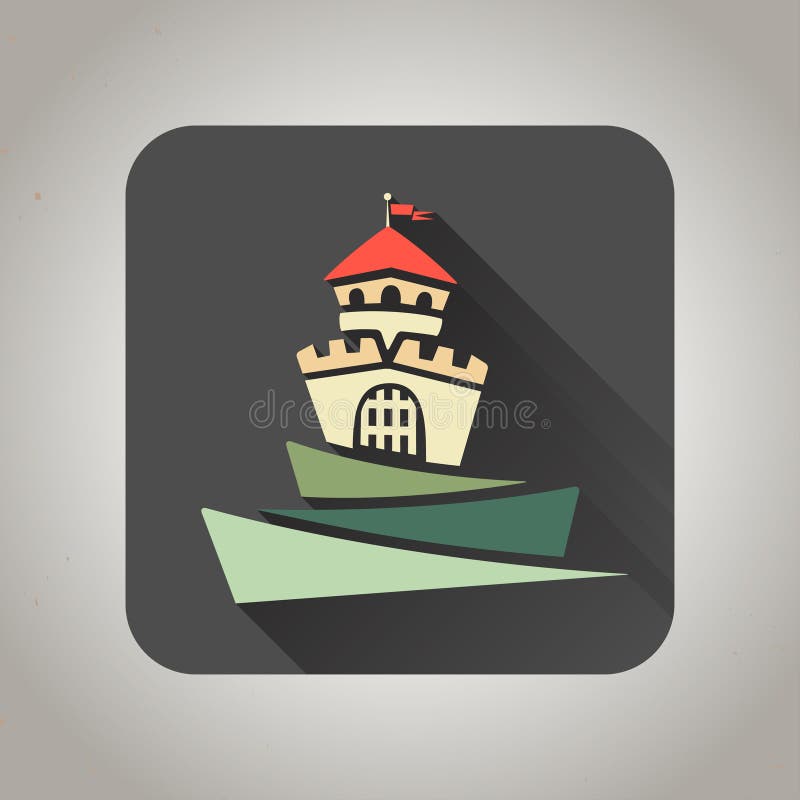Icono plano negro del castillo para el web y el móvil stock de ilustración Icono plano negro del castillo para el web y el móvil stock de ilustración