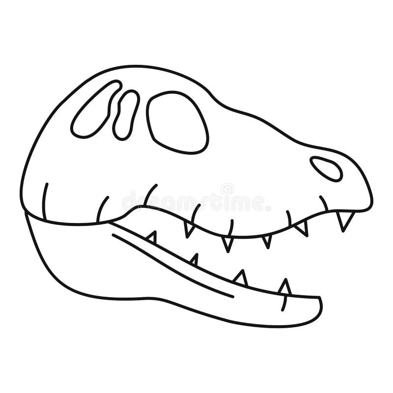 Icono Principal Del Cráneo Del Dinosaurio, Estilo Del Esquema Ilustración  del Vector - Ilustración de pista, época: 133458065