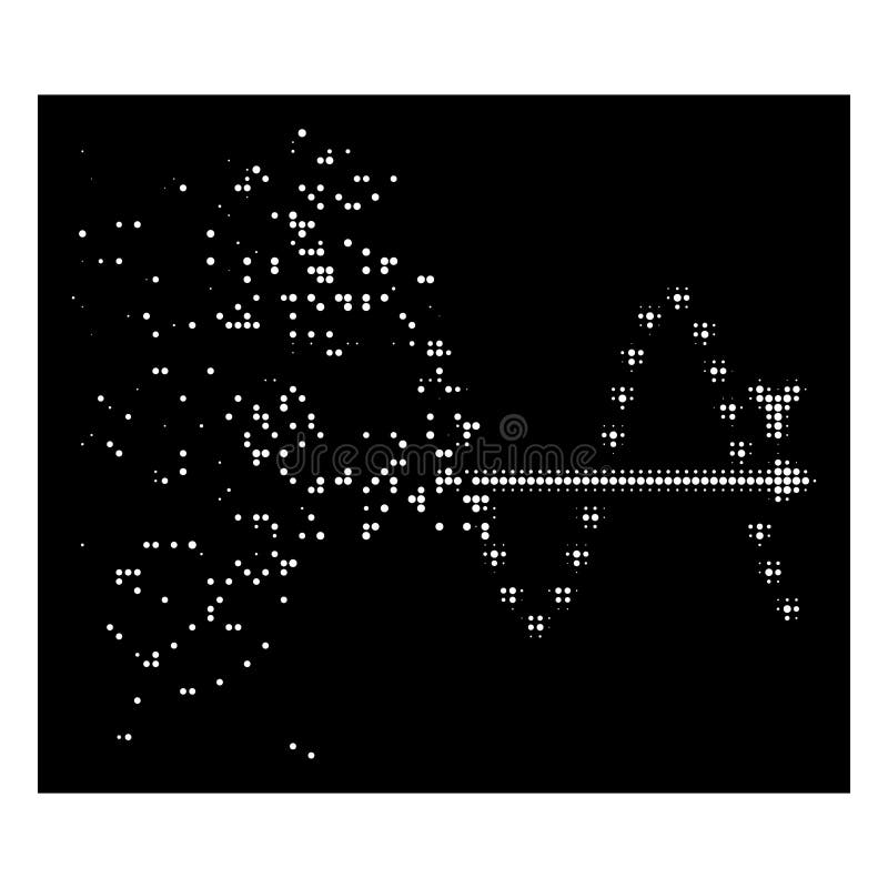 Icono punteado tono medio de desintegración brillante del diagrama del seno de Pixelated stock de ilustración Icono punteado tono medio de desintegración brillante del diagrama del seno de Pixelated stock de ilustración