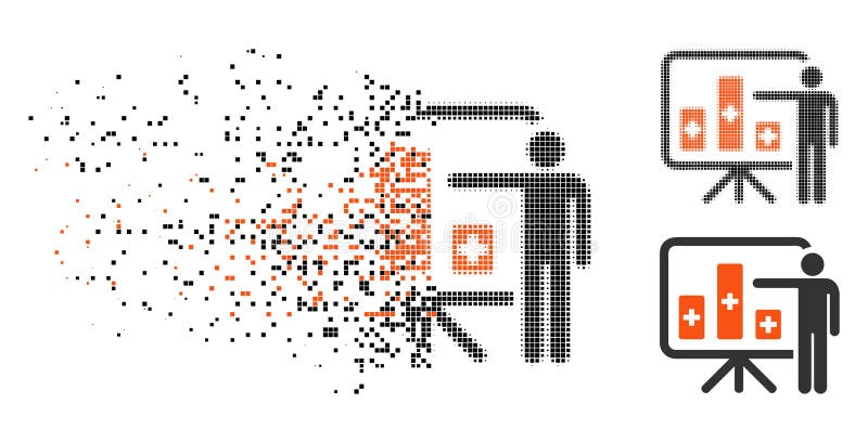 Icono público médico de semitono fracturado del informe de Pixelated ilustración del vector Icono público médico de semitono fracturado del informe de Pixelated ilustración del vector