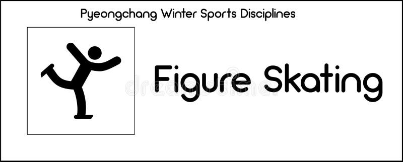 Icono que representa disciplina del patinaje artístico de los juegos de los deportes de invierno libre illustration Icono que representa disciplina del patinaje artístico de los juegos de los deportes de invierno libre illustration