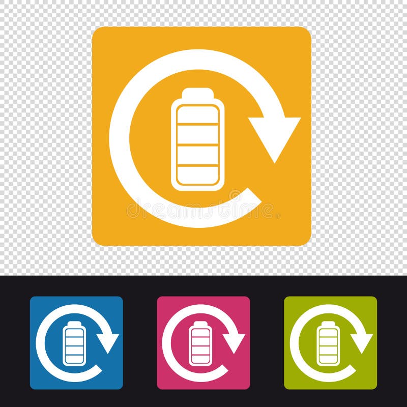 Icono recargable de la batería - ejemplo colorido del vector - aislado en fondo transparente stock de ilustración Icono recargable de la batería - ejemplo colorido del vector - aislado en fondo transparente stock de ilustración