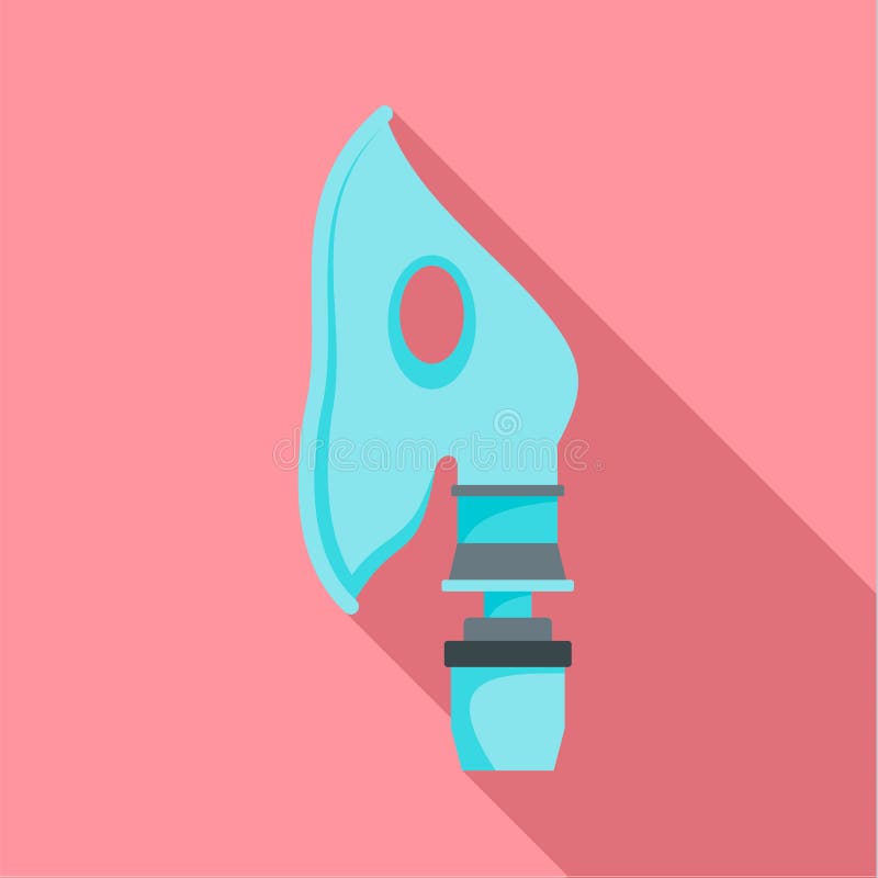 Icono respiratorio de la máscara, estilo plano stock de ilustración Icono respiratorio de la máscara, estilo plano stock de ilustración