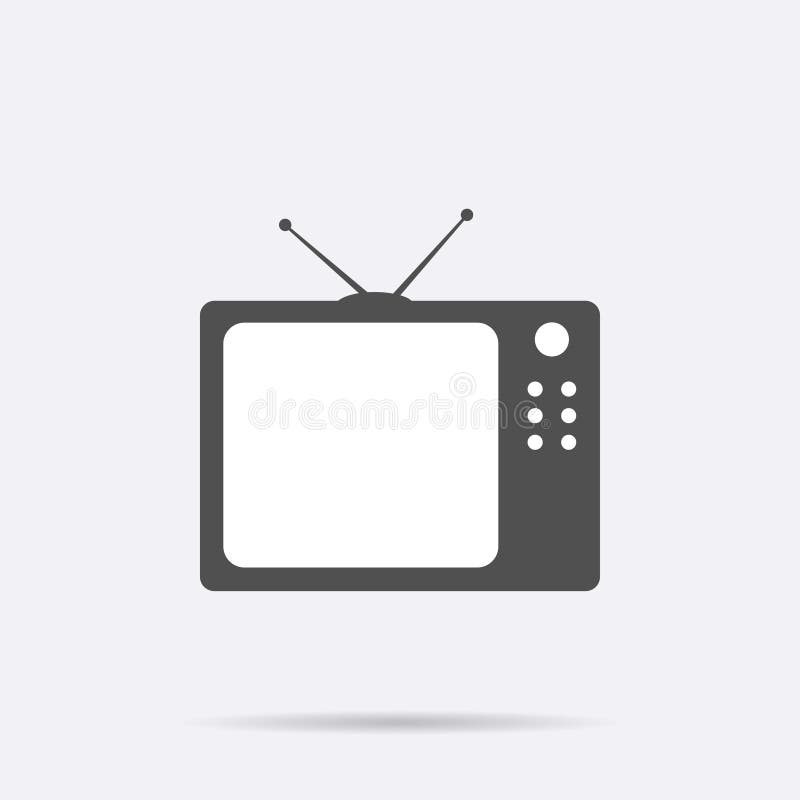 Icono retro de la TV aislado en fondo Pictograma plano moderno de la televisión, negocio, márketing, interno ilustración del vector Icono retro de la TV aislado en fondo Pictograma plano moderno de la televisión, negocio, márketing, interno ilustración del vector