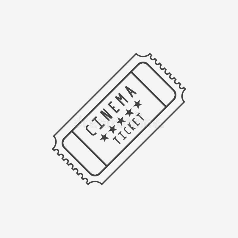 Icono retro del monocromo del boleto del cine Ilustración del vector stock de ilustración Icono retro del monocromo del boleto del cine Ilustración del vector stock de ilustración