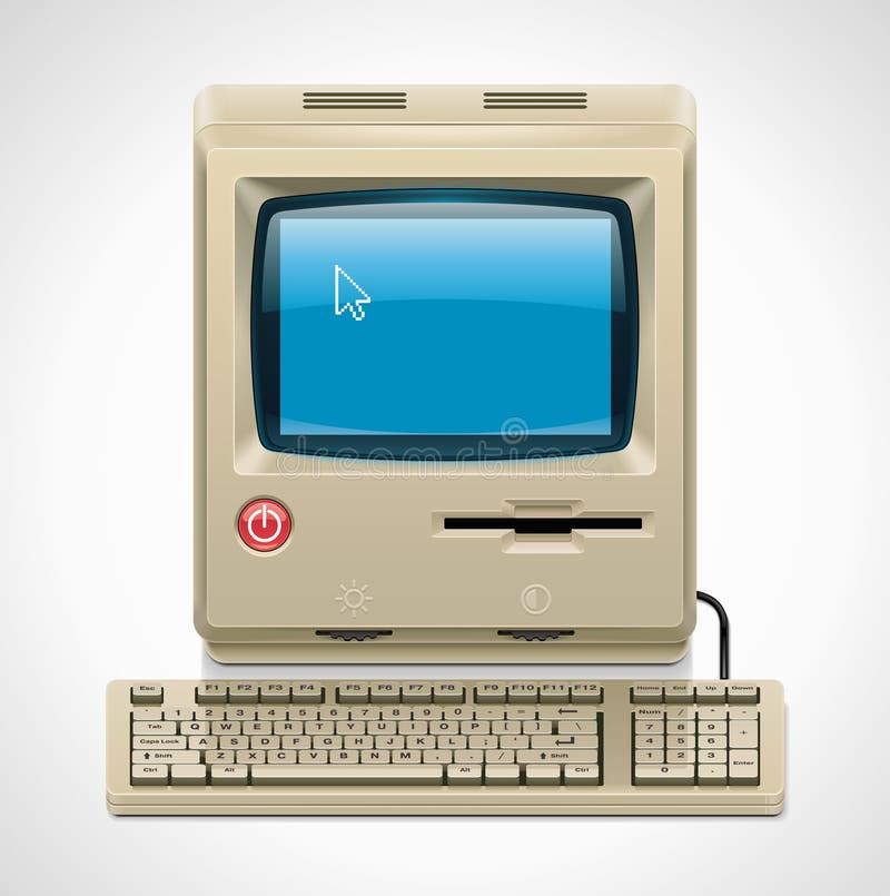 Icono retro del ordenador XXL del vector ilustración del vector Icono retro del ordenador XXL del vector ilustración del vector