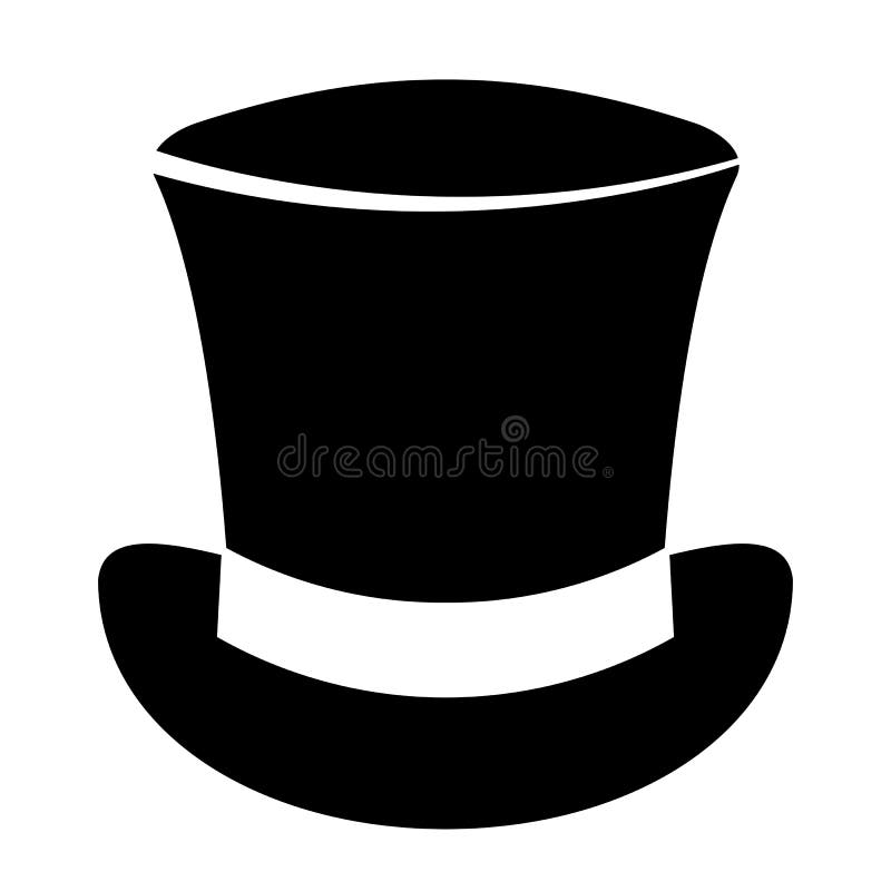 Icono retro del vector del sombrero de copa ilustración del vector Icono retro del vector del sombrero de copa ilustración del vector