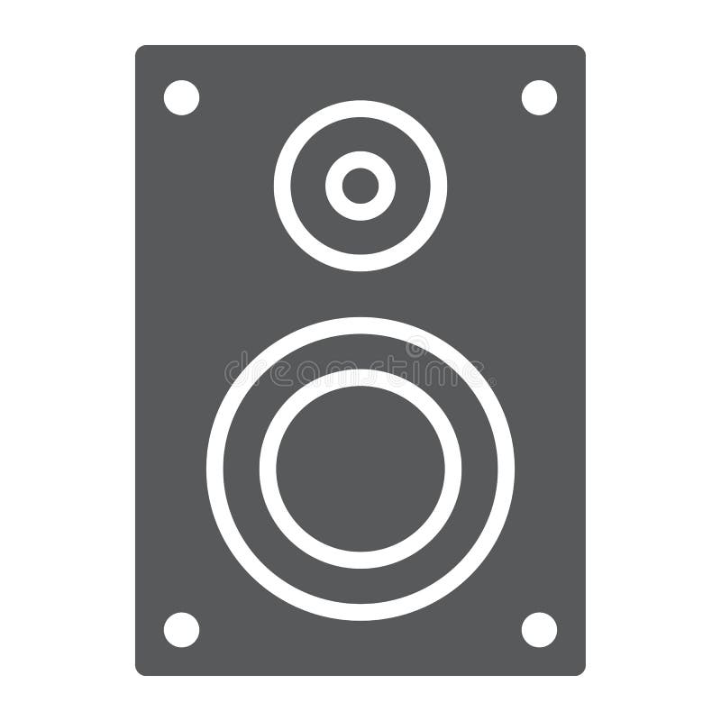 Icono sano del glyph del altavoz, electrónico y digital stock de ilustración Icono sano del glyph del altavoz, electrónico y digital stock de ilustración