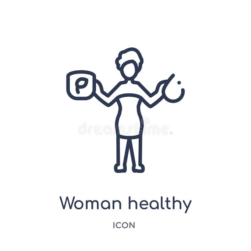 Icono sano del tratamiento de la mujer linear de la colección del esquema de las señoras Línea fina icono sano del tratamiento de stock de ilustración Icono sano del tratamiento de la mujer linear de la colección del esquema de las señoras Línea fina icono sano del tratamiento de stock de ilustración