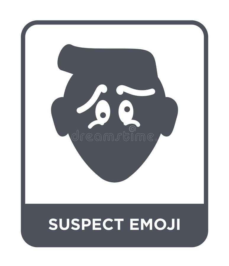 icono sospechado del emoji en estilo de moda del diseño icono sospechado del emoji aislado en el fondo blanco icono sospechado de stock de ilustración icono sospechado del emoji en estilo de moda del diseño icono sospechado del emoji aislado en el fondo blanco icono sospechado de stock de ilustración