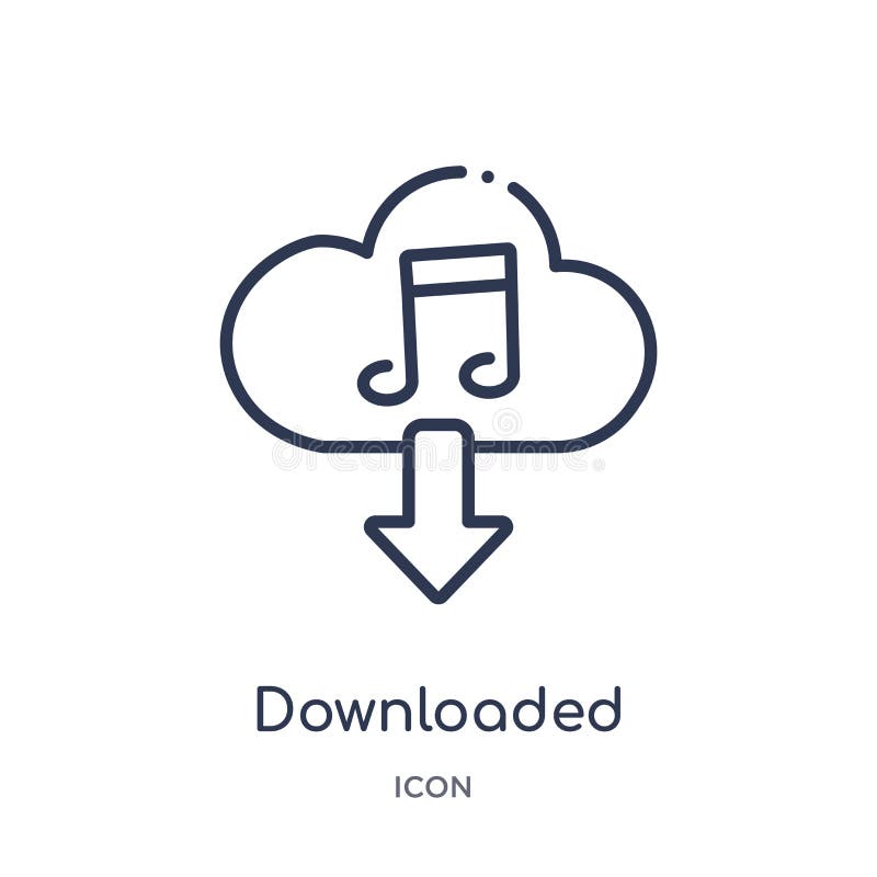 icono transferido de la nube de la música de la música y de la colección del esquema de los medios La línea fina transfirió el ic libre illustration icono transferido de la nube de la música de la música y de la colección del esquema de los medios La línea fina transfirió el ic libre illustration