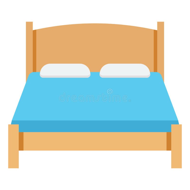 Icono vectorial de color de cama completamente editable stock de ilustración